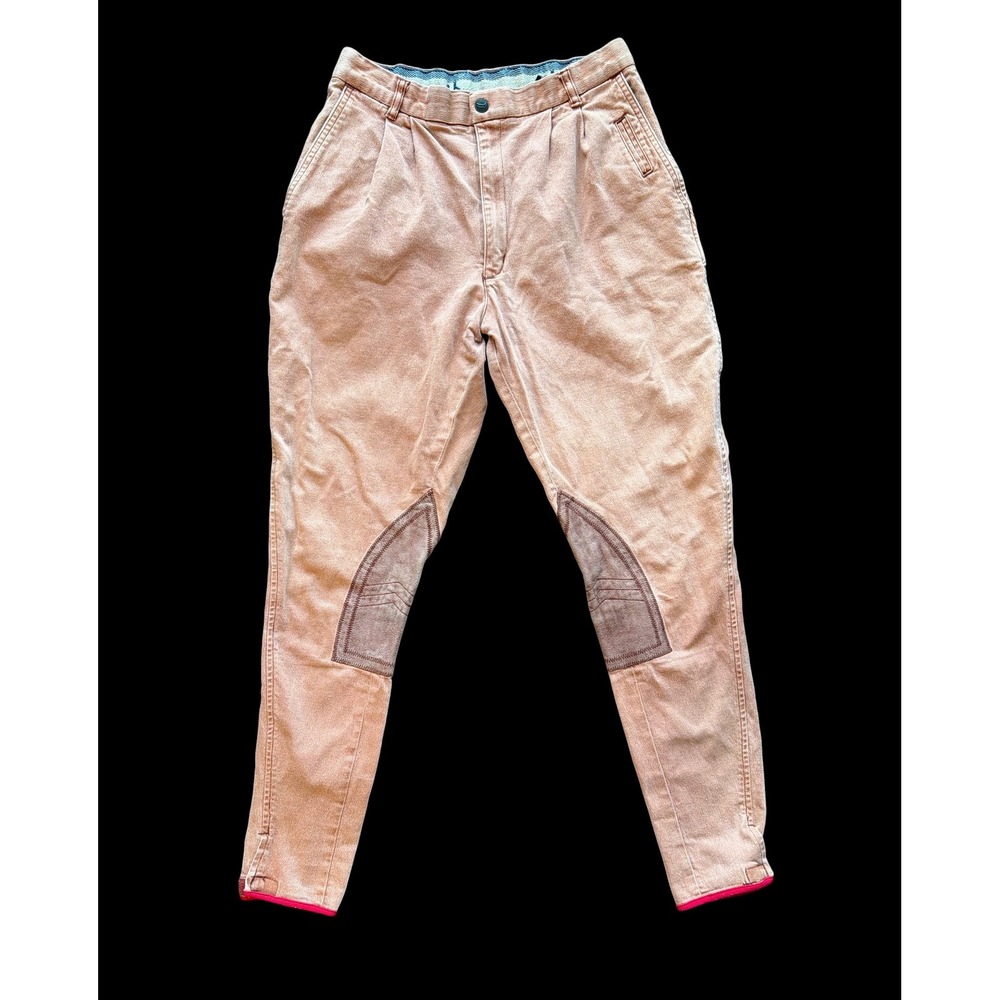 Equestrian Riding Apparel Peach Pleated Knee Patch Breeches Pants 30L